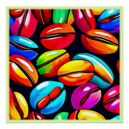 Farbenfrohe Kaffeebar Abstrakte Kunst Poster