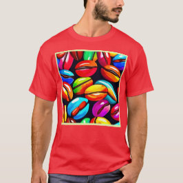 Farbenfrohe Kaffeebar Abstrakte Kunst T-Shirt