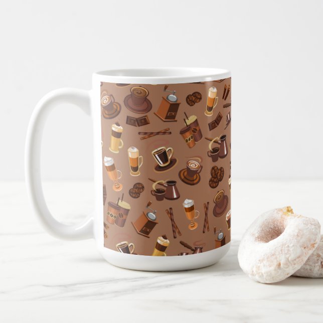 Farbenfrohe Kaffeemaschine Kaffeetasse (Mit Donut)