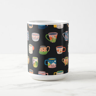 Farbenfrohe Kaffeemüschmuster Kaffeetasse