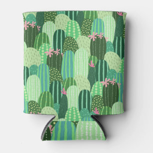 Farbenfrohe Kakteen Seamless Pattern Illustration Dosenkühler