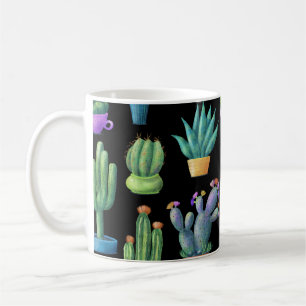 Farbenfrohe Kakteen: Whimsical Seamless Design. Kaffeetasse