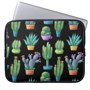 Farbenfrohe Kakteen: Whimsical Seamless Design. Laptopschutzhülle