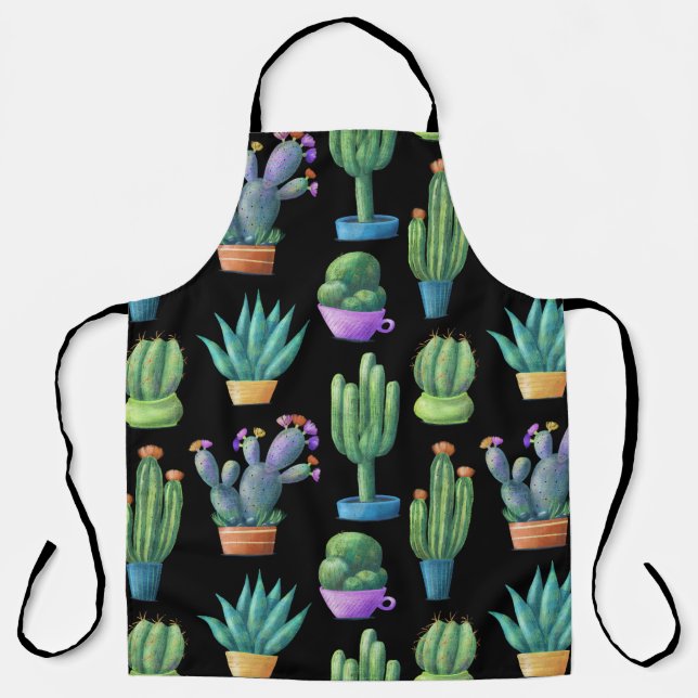 Farbenfrohe Kakteen: Whimsical Seamless Design. Schürze (Vorderseite)