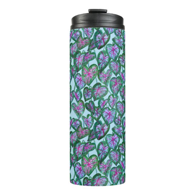 Farbenfrohe Kaladien Wasserfarbenleder Muster Rosa Thermosbecher (Vorderseite)