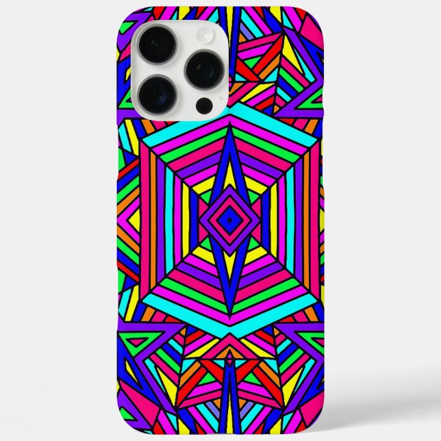 Farbenfrohe Kaleidoskop Fall-Mate iPhone Fall 16 Pro Max Hülle (Rückseite)
