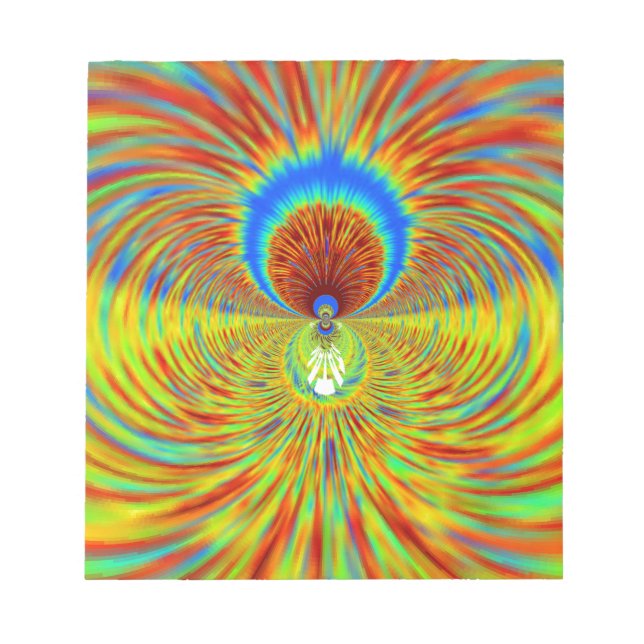 Farbenfrohe Kaleidoskop Kunstdruckerei Notizblock (Vorderseite)