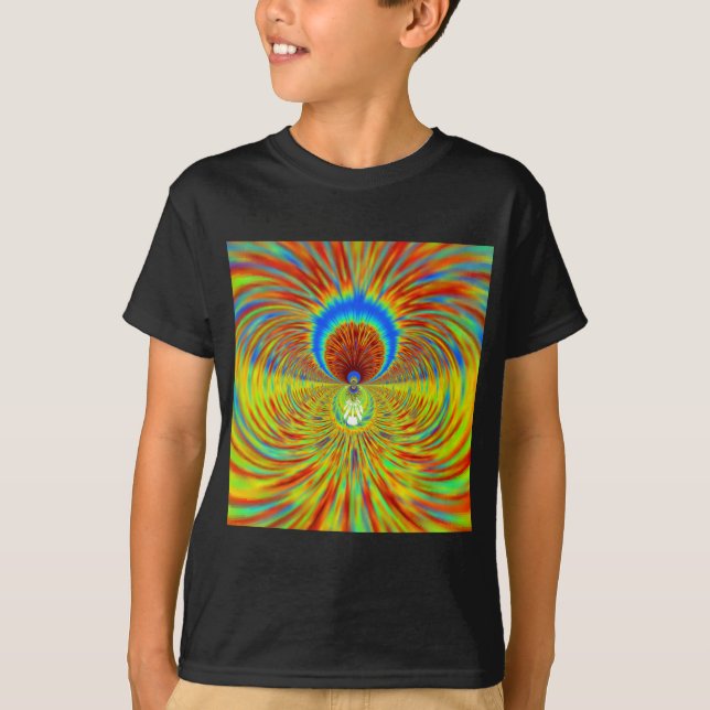 Farbenfrohe Kaleidoskop Kunstdruckerei T-Shirt (Vorderseite)