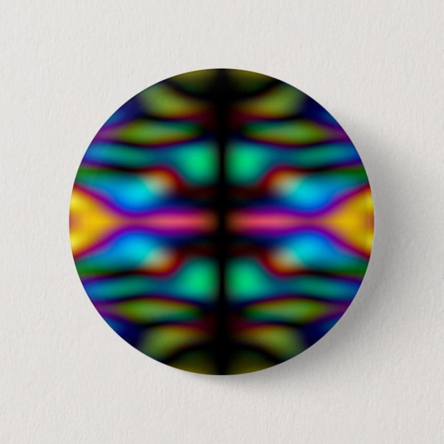 Farbenfrohe Kaleidoskopmuster Button (Vorderseite)