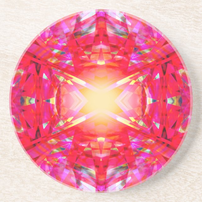 Farbenfrohe Kaleidoskopmuster Getränkeuntersetzer (Vorne)