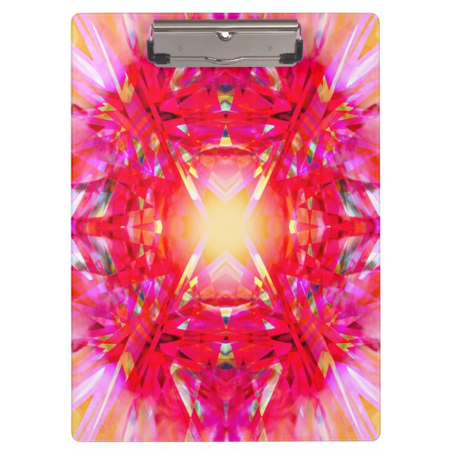 Farbenfrohe Kaleidoskopmuster Klemmbrett (Vorderseite)