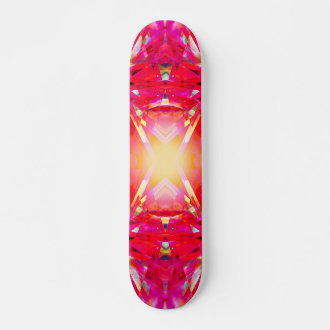 Farbenfrohe Kaleidoskopmuster Skateboard (Vorne)