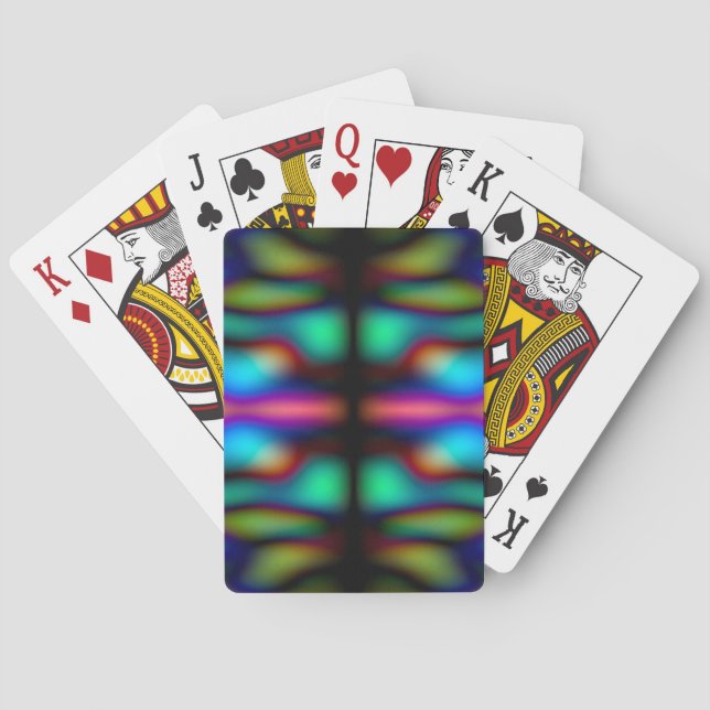 Farbenfrohe Kaleidoskopmuster Spielkarten (Rückseite)