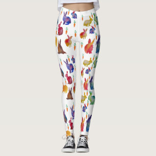 Farbenfrohe Kaninchen Carrots Happy Custom Legging Leggings