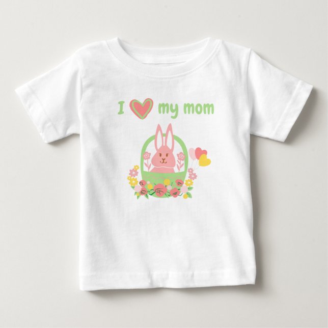 Farbenfrohe Kaninchen in einem Basketball-Baby-T - Baby T-shirt (Vorderseite)