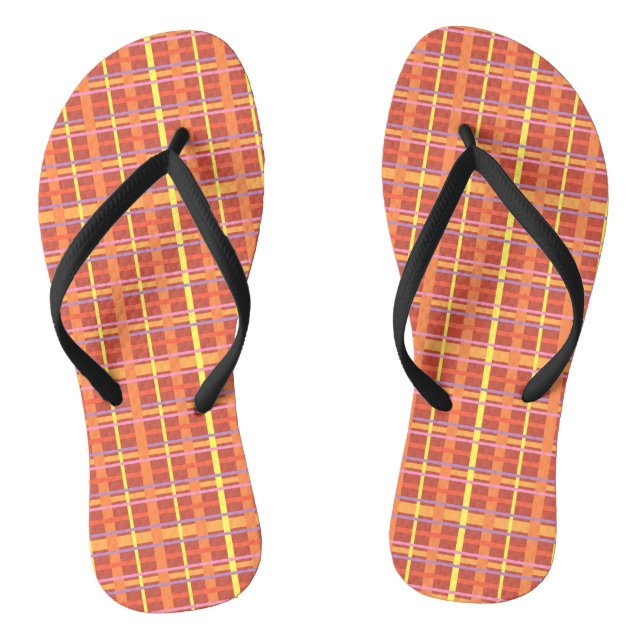 Farbenfrohe Karierte Flip Flops (Fußbett)