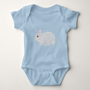 Farbenfrohe Karierte Kaninchen-Bodysuit mit 1 Stü Baby Strampler