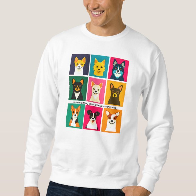 Farbenfrohe Karikatur-Hundengurt Sweatshirt (Vorderseite)