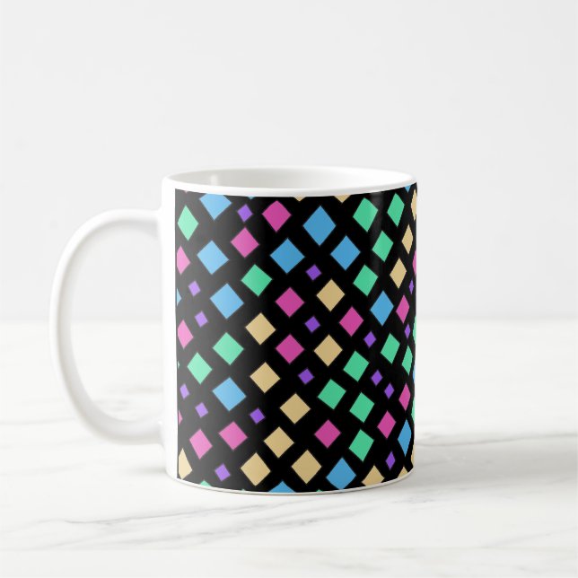 Farbenfrohe Karo-Muster Kaffeetasse (Links)