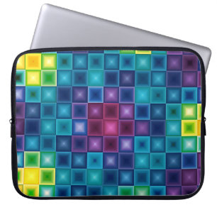 Farbenfrohe Karo-Muster Laptopschutzhülle
