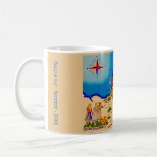 Farbenfrohe Karte Baskenregion Spanien Tasse