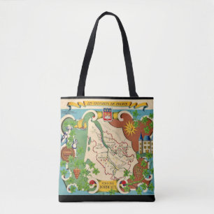 Farbenfrohe Karte Bordeaux Frankreich Schultertasc Tasche