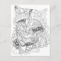 Farbenfrohe Katze Abstrakt Art Erwachsene Farbgebu