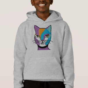 Farbenfrohe Katze Frauendarstellung Hoodie