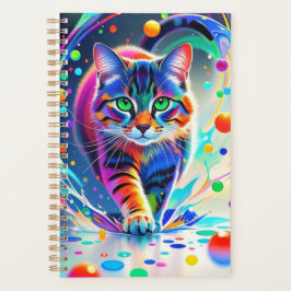 Farbenfrohe Katze, Splash, Malerei, Farbsortierung Planer