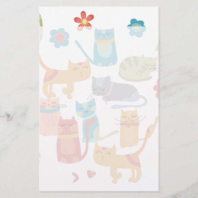Farbenfrohe Katzen Druckgeschenke für Katzen Liebh Briefpapier (Vorderseite)