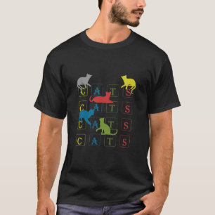 Farbenfrohe Katzen für Katzen- und Katzenliebhaber T-Shirt