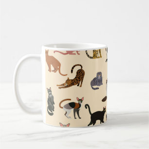 Farbenfrohe Katzen: Unterschiedliches Zuchtmuster Kaffeetasse