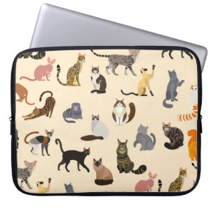 Farbenfrohe Katzen: Unterschiedliches Zuchtmuster Laptopschutzhülle