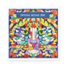 Farbenfrohe Katzengesicht Kaleidoskop - Gruß hinzu