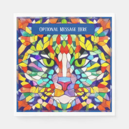 Farbenfrohe Katzengesicht Kaleidoskop - Gruß hinzu Serviette