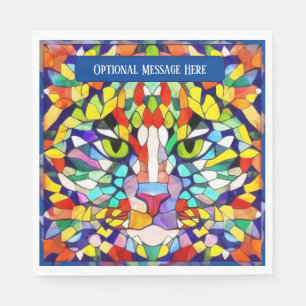 Farbenfrohe Katzengesicht Kaleidoskop - Gruß hinzu Serviette