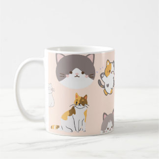Farbenfrohe Katzenmuster Kaffeetasse