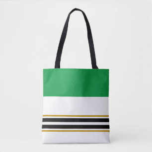 Farbenfrohe Kelly Green Black Racing Streifen auf  Tasche