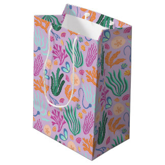 Farbenfrohe Kelp und Muscheln Geschenktasche Mittlere Geschenktüte