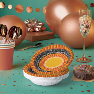 Farbenfrohe Kente Afrocentric Musterpapier Teller