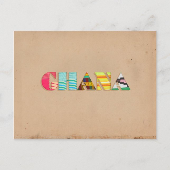 Farbenfrohe Kente Tuch aus Ghana Afrika Postkarte (Vorderseite)