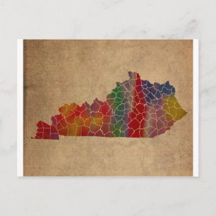Farbenfrohe Kentucky Landkreise Kunst, Dichtung un Postkarte