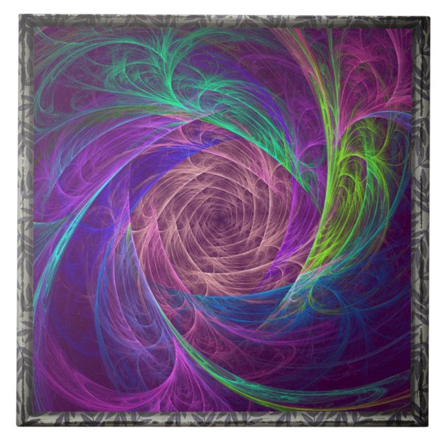 Farbenfrohe Keramik Fliese (Vorderseite)