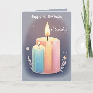 Farbenfrohe Kerzen Gerne zum Geburtstag Karte