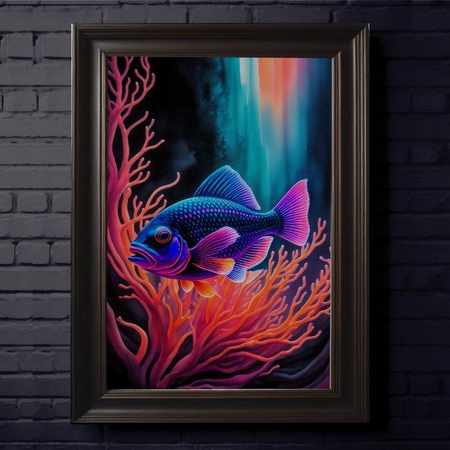Farbenfrohe Khalde Zeichnend Fische Poster (Von Creator hochgeladen)