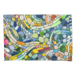 Farbenfrohe Kies Mosaik Kunst Kissenbezug