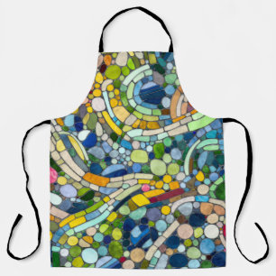 Farbenfrohe Kies Mosaik Kunst Schürze