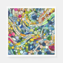 Farbenfrohe Kies Mosaik Kunst Serviette