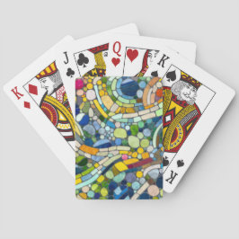Farbenfrohe Kies Mosaik Kunst Spielkarten