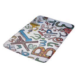 Farbenfrohe Kinder ABC Badematte